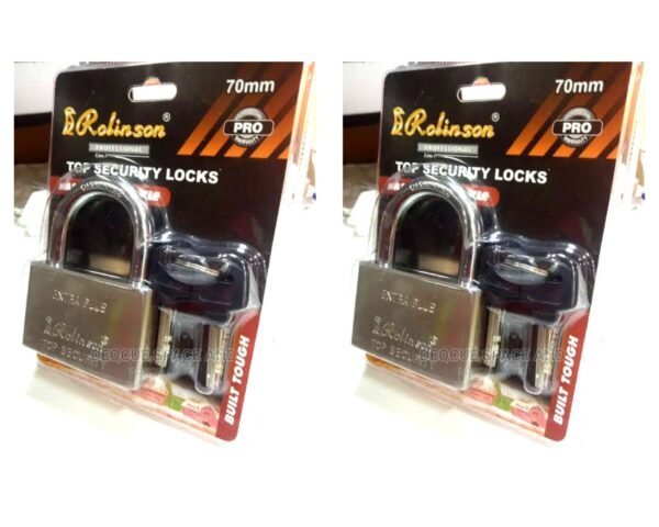 Rolinson Top Security Door Lock with Four Keys 70mm Pack of 2 | Rolinson 50mm, 60mm, 70mm Door Locks